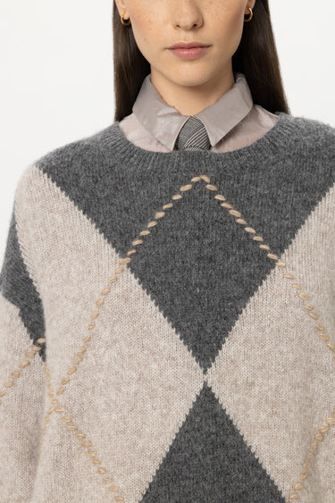Pull en mélange d'alpaga à motifs