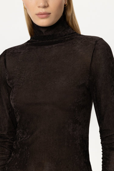 Pull à col roulé en velours