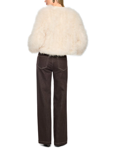 Kurze Jacke mit Federn