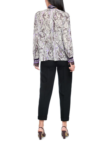 Bluse mit Schleife und Druckmuster