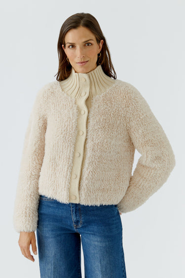 Cardigan en fausse fourrure
