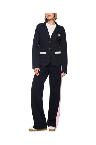 Blazer à col à revers et patch floral · Fashion Cloud 53132355