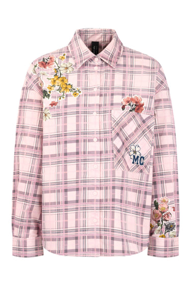 Chemisier en velours côtelé à carreaux et motifs floraux · Fashion Cloud 014d73de