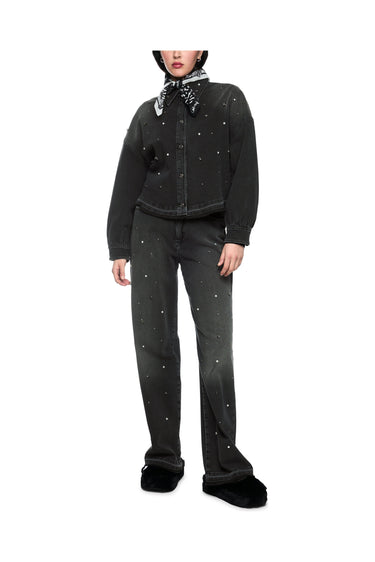 Chemise en jean ornée de strass · Fashion Cloud ccfd336f