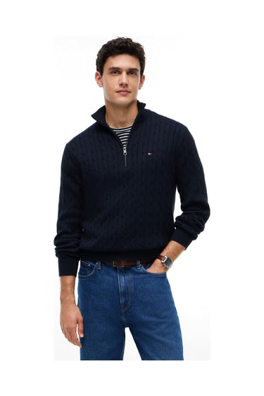 CLASSIC COTTON CABLE ZIP MOCK · Fashion Cloud 05f1a3b9