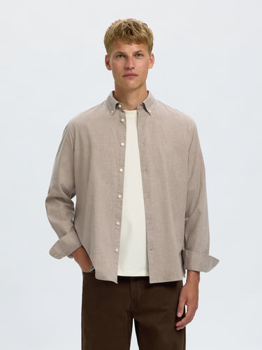 SLMCOLE-JAY REG MELANGE LS SHIRT NOOS · Fashion Cloud b4c6418b