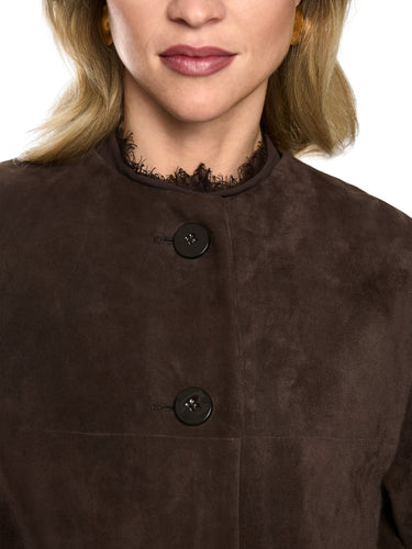 Manteau en cuir velours