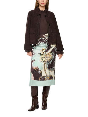 Kurze Velourslederjacke