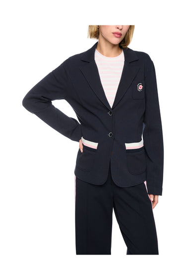 Blazer à col à revers et patch floral · Fashion Cloud cd48666e