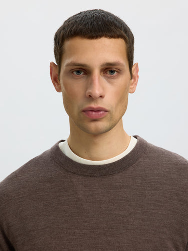 SLMTRAY LS KNIT REG MERINO CREW NOOS · Fashion Cloud 2308c6a8