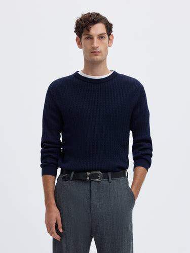 SLMTRAY LS KNIT MERINO CABLE CREW NOOS · Fashion Cloud 6f9d0d94
