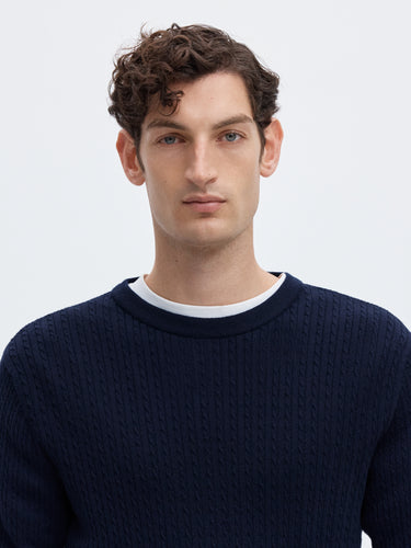 SLMTRAY LS KNIT MERINO CABLE CREW NOOS · Fashion Cloud 6f9d0d9f