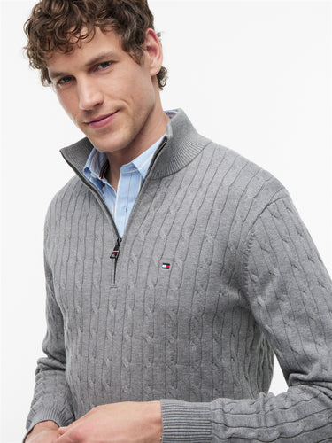 CLASSIC COTTON CABLE ZIP MOCK · Fashion Cloud c3e82f35
