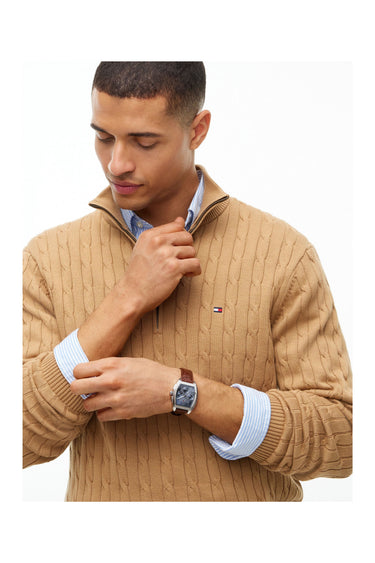 CLASSIC COTTON CABLE ZIP MOCK · Fashion Cloud f730e51b